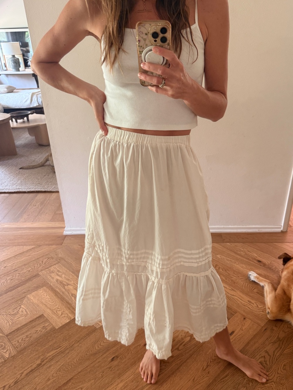 Christy Dawn Cream skirt small excellent condition - Picture 3 of 4
